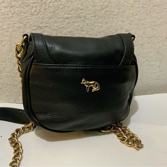 Emma Fox Leather crossbody bag gold chain strap accent - Picture 5 of 9
